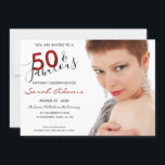Elegant 50th Fabulous Birthday Photo Red Script Inbjudningar<br><div class="desc">Fira din 50-årsdag i stil med dessa 50 och fantastiska fotoinbjudningar till födelsedagsfesten. En modern design med röd, svart och grått-skripttext på vit bakgrund. Helt anpassade att göra sin egen. Kontakta mig om du har några frågor. @Miri Creations - Skapat bara för dig med dig i åtanke. Alla höger reserverade....</div>