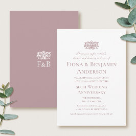 Elegant 50th Wedding Anniversary Pink Formal Inbjudningar