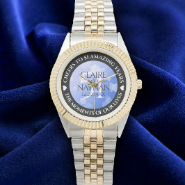 Elegant 51:a årsdagen för Sapphire Bröllop Armbandsur
