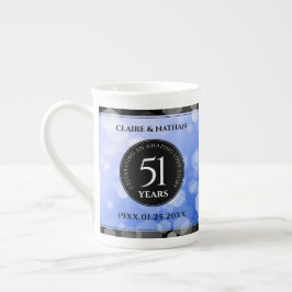 Elegant 51:a årsdagen för Sapphire Bröllop Benporslin Mugg