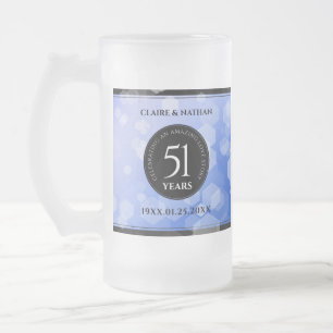 Elegant 51:a årsdagen för Sapphire Bröllop Frostat Ölglas