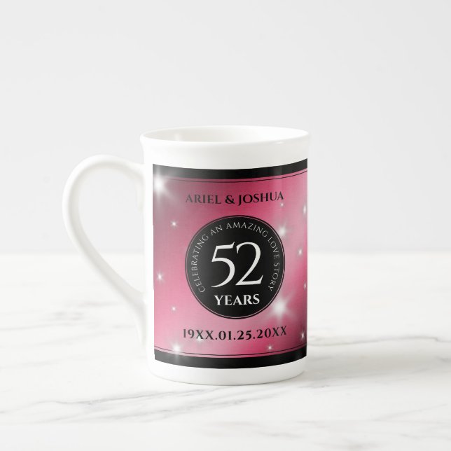 Elegant 52:a stjärnan Ruby Bröllop-årsdagen Benporslin Mugg (Vänster)
