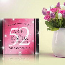 Elegant 52:a stjärnan Ruby Bröllop-årsdagen Canvastryck