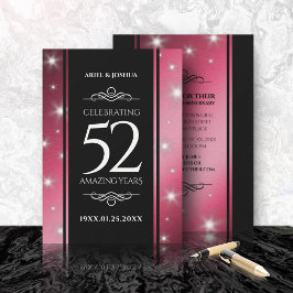Elegant 52:a stjärnan Ruby Bröllop-årsdagen Inbjudningar