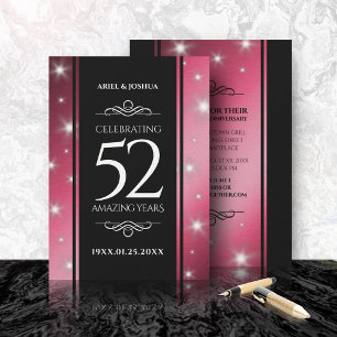 Elegant 52:a stjärnan Ruby Bröllop-årsdagen Inbjudningar