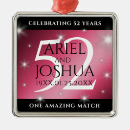 Elegant 52:a stjärnan Ruby Bröllop-årsdagen Julgransprydnad Metall