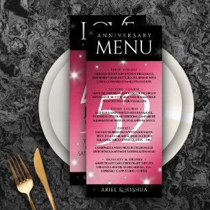 Elegant 52:a stjärnan Ruby Bröllop-årsdagen Meny