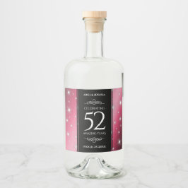 Elegant 52:a stjärnan Ruby Bröllop-årsdagen Spritflaskor Etikett
