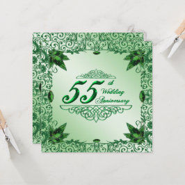 Elegant 55-års bröllopsjubileum 5.25x5.25 Inbjudan
