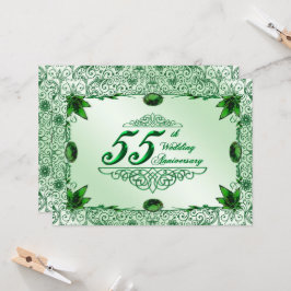 Elegant 55-års bröllopsjubileum 5.5x7.5 Inbjudan