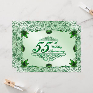 Elegant 55-års bröllopsjubileum 5.5x7.5 Inbjudan