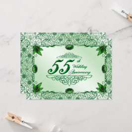 Elegant 55-års bröllopsjubileum 5x7 inbjudan