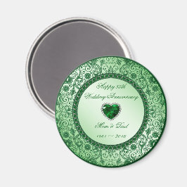 Elegant 55:e Bröllop-årsdagen Rundmagnet Magnet