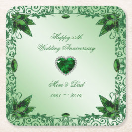 Elegant 55:e Bröllop-årsdagen Underlägg Papper Kvadrat