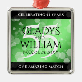 Elegant 55:e Emerald Bröllop-årsdagen Julgransprydnad Metall