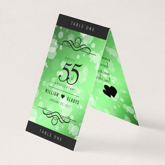 Elegant 55:e Emerald Bröllop-årsdagen Kort (Framsida)