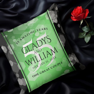 Elegant 55:e Emerald Bröllop-årsdagen Kudde