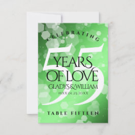 Elegant 55:e Emerald Bröllop-årsdagen Tack Kort