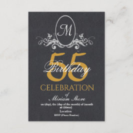 Elegant 55:e Födelsedagsfesten Texturerat Inbjudan