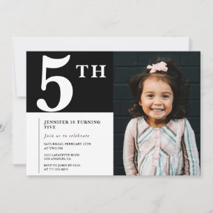 Elegant 5-års inbjudan Svart Chic Foto