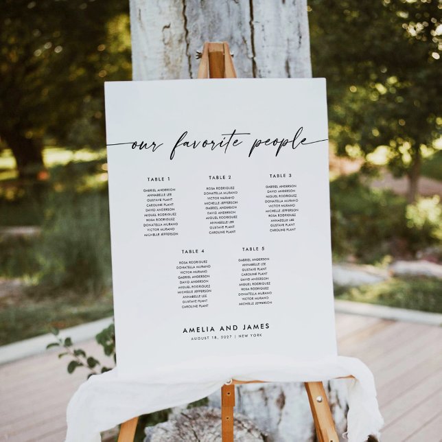 Elegant 5 Bord Favoritpersoner Placeringsplan Poster (Skapare uppladdad)