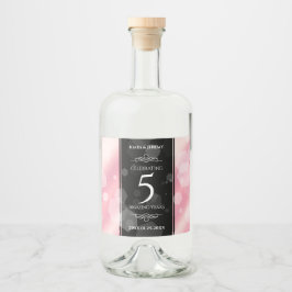Elegant 5:e Ro-kvarteret Bröllop Vinflaska Etikett