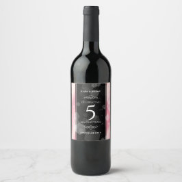 Elegant 5:e Ro-kvarteret Bröllop Vinflaska Etikett
