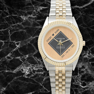 Elegant 5:e Wood Bröllop-årsdagen Firande Armbandsur