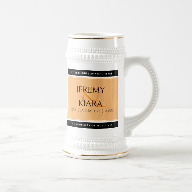 Elegant 5:e Wood Bröllop-årsdagen Firande Sejdel (Höger)