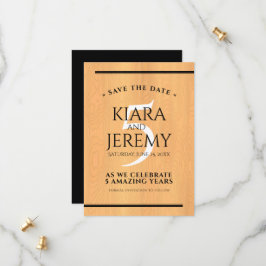 Elegant 5:e Wood Bröllop-årsdagen Firande Spara Datumet