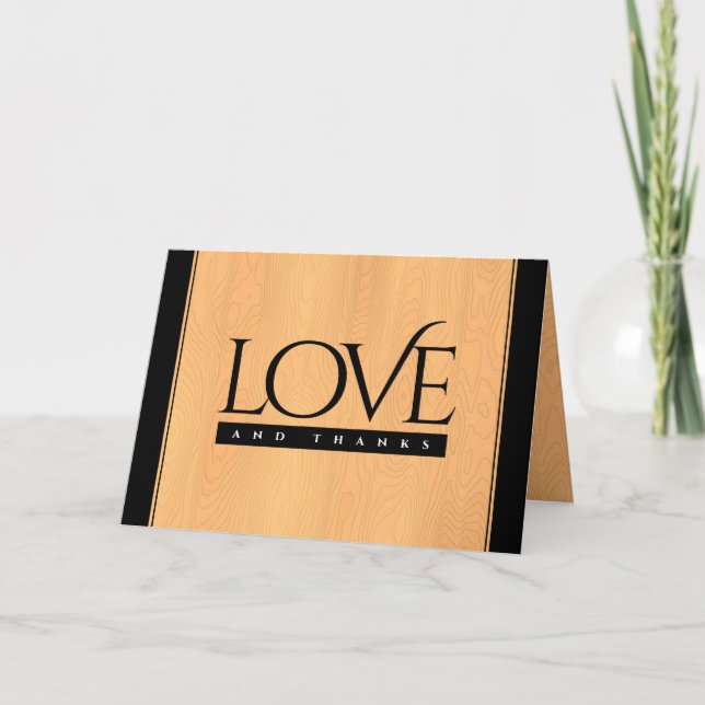 Elegant 5:e Wood Bröllop-årsdagen Firande Tack Kort (Framsida)