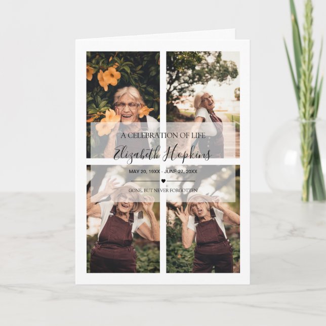 Elegant 5 Photo Firande of Life Folded Programme Program (Framsida)