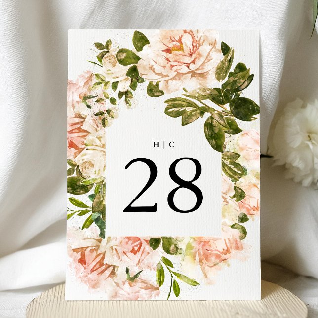 ELEGANT 5 x 7 BLOMMIGT BRÖLLOP BORDSNUMMER (Skapare uppladdad)