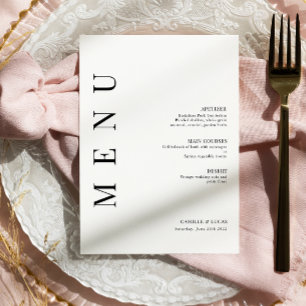Elegant 5x7-tums Bröllop-meny-kort med platt meny