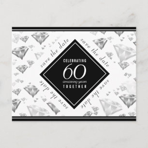 Elegant 60-års diamant bröllopsjubileum meddelande vykort