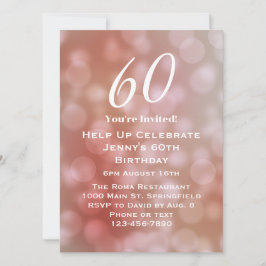 Elegant 60-års födelsedagsinbjudan för henne inbjudningar