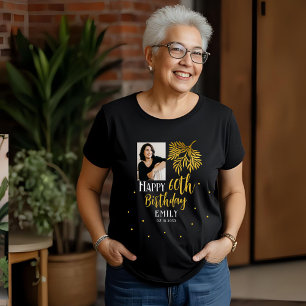 Elegant 60-årsdag Guldblad Foto Fest T Shirt