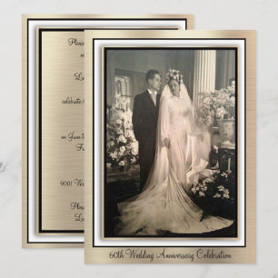 Elegant 60-årsfirande inbjudningar