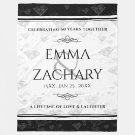 Elegant 60:e årsdagen 75:e Diamond Bröllop Fleecefilt