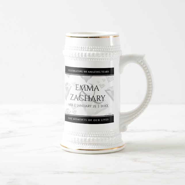 Elegant 60:e årsdagen 75:e Diamond Bröllop Sejdel (Höger)