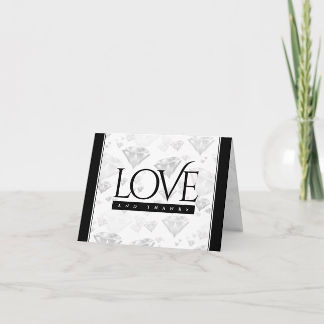 Elegant 60:e årsdagen 75:e Diamond Bröllop Tack Kort (Framsida)