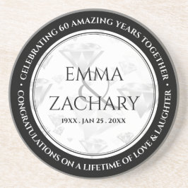 Elegant 60:e årsdagen 75:e Diamond Bröllop Underlägg