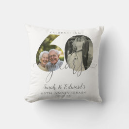 Elegant 60:e Bröllop-årsdagen 2 Foto Kudde
