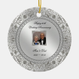Elegant 60:e Bröllop-årsdagen Foto Ornament