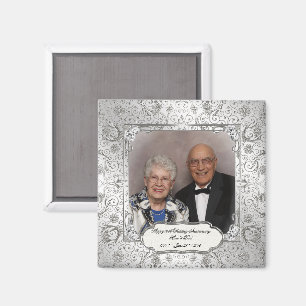 Elegant 60:e Bröllop-årsdagen Fotomagnet Magnet