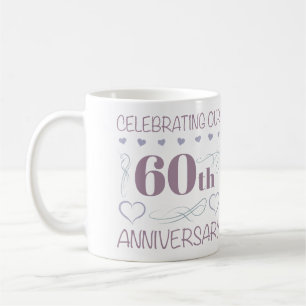 Elegant 60:e Bröllop-årsdagen Lila Kaffemugg