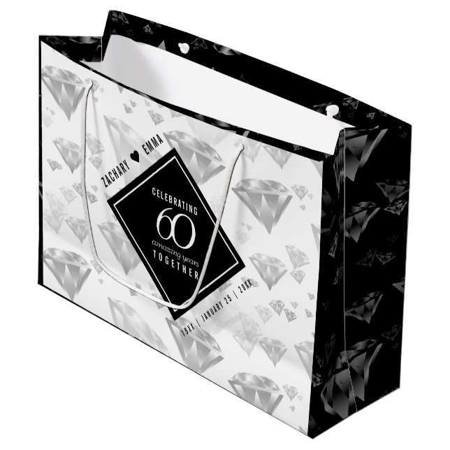 Elegant 60:e Diamond Bröllop-årsdagen (Framsidan Vinklad)