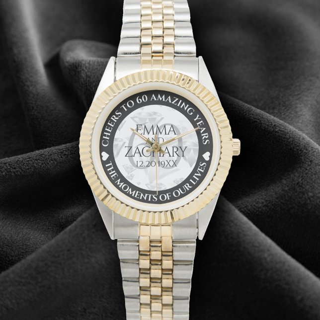 Elegant 60:e Diamond Bröllop-årsdagen Armbandsur (Elegant 60th Diamond Wedding Anniversary Wristwatch Cover Photo)