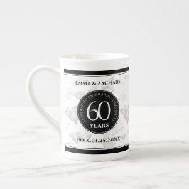 Elegant 60:e Diamond Bröllop-årsdagen Benporslin Mugg