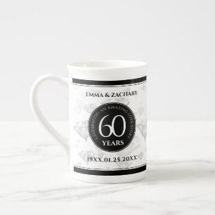 Elegant 60:e Diamond Bröllop-årsdagen Benporslin Mugg